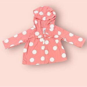 Carter's Baby Jacket Polka Dot Peach White NWT Cotton 3 Months